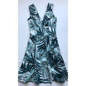 V neck tropical dress